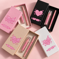 Kit de gloss et crayon à lèvres 2-en-1 hydratant végétalien, longue tenue, sans transfert, pour marque privée