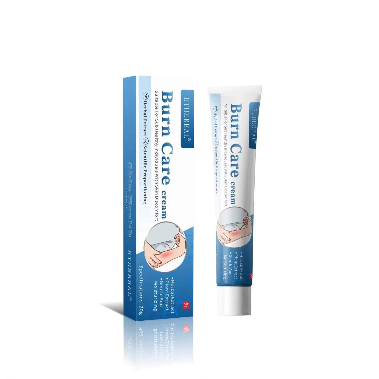 Ethereal Burn Care Cream – Herbal Extract Skin Care Cream For Burn-Prone Skin, Moisturizing Support, Skin Comfort And Protective Daily Care (20g)