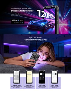 Blackview Rock 2 โทรศัพท์มือถือสุดแกร่ง ขนาด 6.67 นิ้ว 5G 12+256GB แบตเตอรี่ 15000mAh ระบบปฏิบัติการ Android 16 หน้าจอ 120HZ รองรับการชาร์จแบบ Reverse Charging 5W - Product Image 5