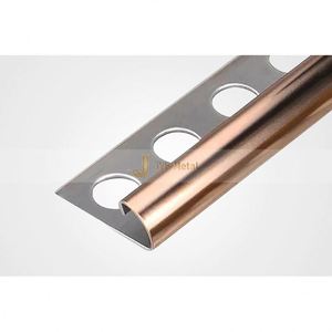 LL295 Moderna Tira Decorativa de Acero Inoxidable Color Oro Rosa para Pared, Moldura Curva para Esquinas de Azulejos para Apartamento, Resistente al Agua y Duradera - Product Image 1
