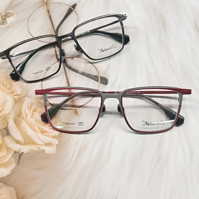Brand Special Design Titanium Optical Frame High Quality Spectacles Frame With Double Color
