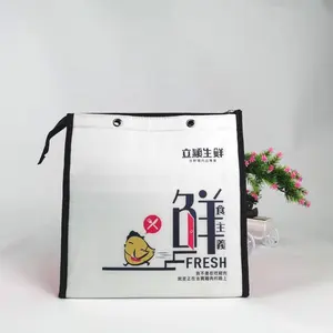 Reusable Insulated Cooler Lunch Bags Non-Woven Collapsible Cooler Bags With Durable Dual Zippers For Food Or Drinks Delivery