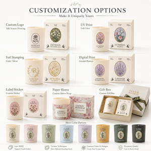 Ensemble cadeau de bougies parfumées en pot en céramique de 100 g, 5 senteurs, parfum <span class=keywords><strong>d</strong></span>'ambiance pour la maison, mèche en coton relaxante, OEM - Product Image 4
