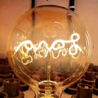 Ampoule vintage 4W G125 E27 teinte ambre en forme de 'Love' 'Home' à filament LED Edison