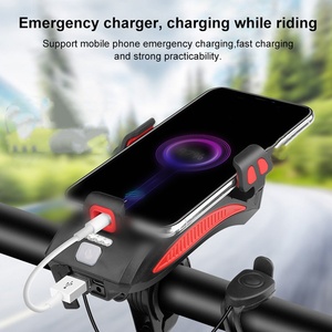 Lampe avant de vélo de montagne VTT rechargeable par USB avec affichage de puissance, klaxon et fonction de lampe torche - Product Image 5