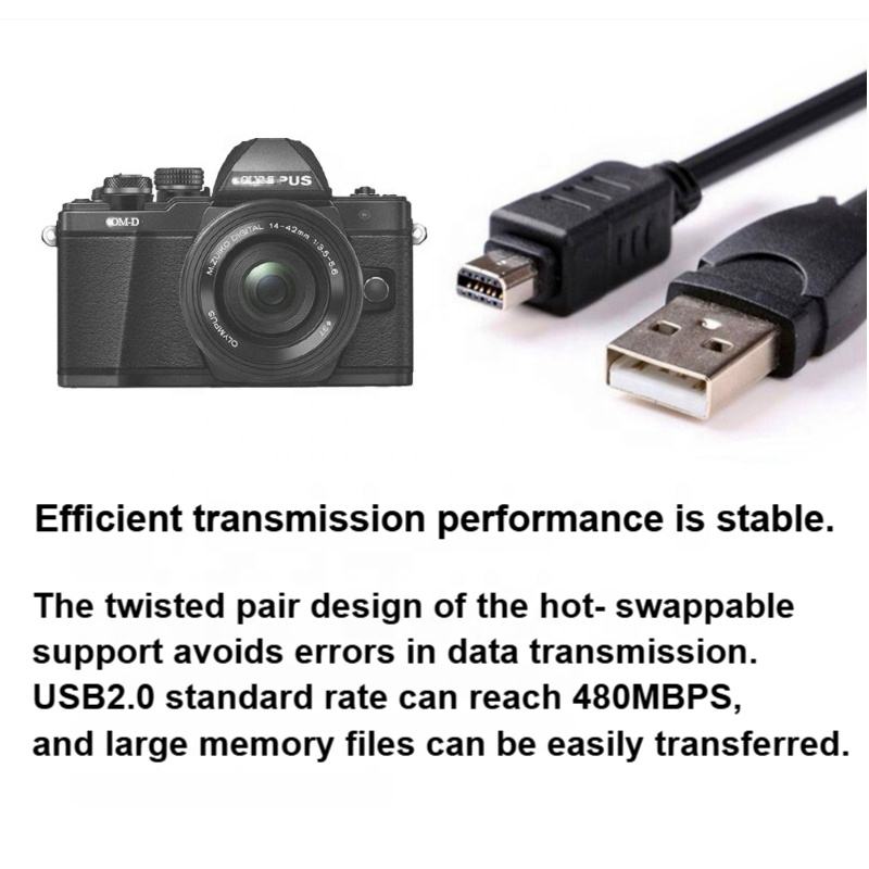 HONPNK 1.5M 12Pin 12P 12 Pins USB Camera Cable Data and Charging Cable for CB-USB5 / USB6 12P for Olympus