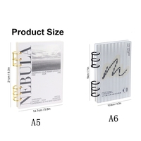 Couverture de classeur en acrylique A5 A6 à 6 trous, couverture de carnet en plastique avec film protecteur pour le bricolage