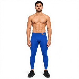 <b>Mens</b> Compression Tights Gym Workout Supportive Stretch Performance Fabric Full Length Athletic <b>Base</b> <b>Layer</b> Leggings Secure - Product Image 1
