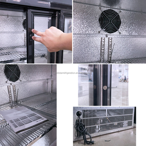 ตู้เย็นกระจกบานเลื่อนแบบเดี่ยวสแตนเลสสีดำบาร์เย็นบาร์เบียร์เครื่องดื่ม - Product Image 5