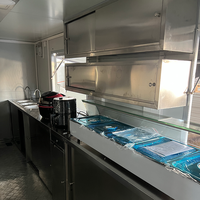 Remorque de restauration rapide commerciale HTL PST-FN30 5m avec gril à plateau plat, table vapeur, brûleur, cuisinière, friteuse, four - Tôle galvanisée