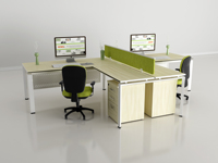 Bureau de travail moderne sur mesure, poste de travail ouvert pour poste de travail Kaln