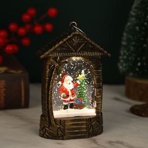 Venta Directa de Fábrica: Casa de Navidad con Techo de Paja, de Plástico, con Luces LED Cálidas, Funciona con Pilas, Decoración Creativa para Escritorio - Product Image 5