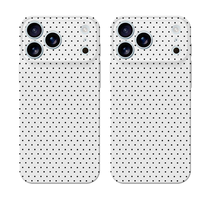 Coque de téléphone personnalisable à pois blancs, film de protection grand trou, intégrale, deux-en-un, antichoc pour iPhone 15 Pro Max