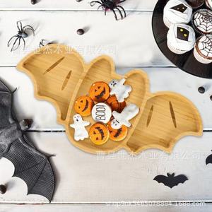Bandeja de madera Shijie para Halloween, plato para refrigerios, bandeja de madera maciza para servir frutas, decorativa para mesa - Product Image 3