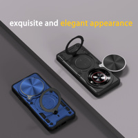 Casing HP ZTE Nubia Focus Pro 5G dengan Pelindung Lensa Geser, Anti Benturan, dan Penyangga, untuk Nubia Neo 3 Neo2 Music 4G, Ring Armor Back Cover