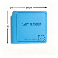 Mini agenda quotidien britannique 100x100mm en cuir PU, carnet de poche pour la gestion du temps et la planification quotidienne des étudiants
