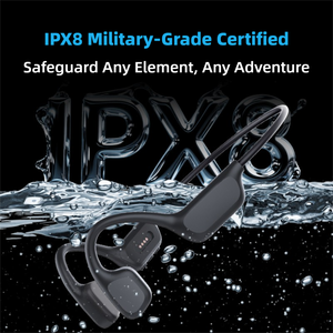 أحدث سماعات أذن لاسلكية بتقنية التوصيل العظمي IPX8 لـ V6.0 مع تقنية إلغاء الضوضاء وذاكرة 32 جيجابايت وشاشة LED وشحن مغناطيسي للرياضة والسباحة - Product Image 6