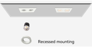 GU10 MR16 deux têtes boîtier de projecteur encastré cadre de downlight réglable - Product Image 3