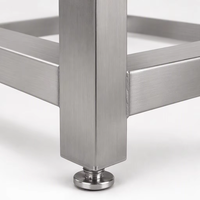 Table de travail robuste en acier inoxydable 201, finition polie perforée, plateau perforé, étagère de rangement, capacité 300 kg