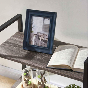 Librería de Madera de Diseño Industrial Moderno <span class=keywords><strong>Chicon</strong></span> de 2 Niveles con Estructura de Hierro y Escalera para Almacenamiento en la Sala de Estar - Product Image 6