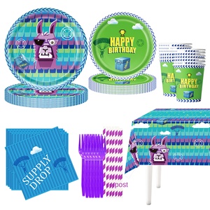 Décorations de fête d'<span class=keywords><strong>anniversaire</strong></span> sur le thème de <span class=keywords><strong>Fortnite</strong></span> pour une ambiance festive et une mise en scène optimale, inspirées des meilleures ventes de jeux vidéo en papier sur le thème de l'alpaga. - Product Image 1