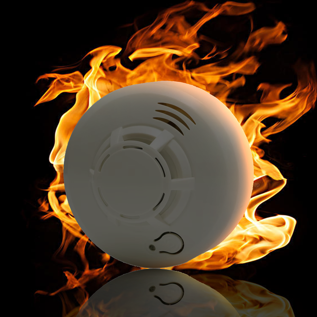 Wireless Ceiling-Mounted Photoelectric Sensor Smoke and Fire Detection Alarm with Audible and Visual Alert for House