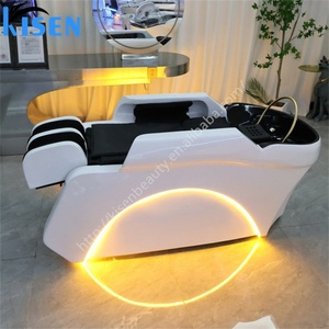 KISEN Ensemble professionnel de mobilier et équipement pour salon de coiffure : Bac à shampoing électrique, Lit de lavage de cheveux et Table de massage - Product Image 1
