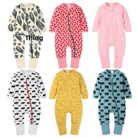 Nouvelle arrivée Combinaison bébé en coton et élasthanne à manches longues, pyjama pour nourrissons de classe A, combinaison douce et respirante pour bébés garçons et filles