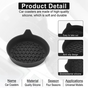 Portavasos para Auto Yibo, 8cm de Diámetro, Tapete Antideslizante de PVC con Borde para Uso en Vehículos - Product Image 4