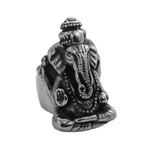 yunnique Men's Silver Elephant <b>Ring</b> <b>Titanium</b> Steel Animal Shape Retro Punk Jewelry Gift Occasion Fashion <b>Rings</b> - Product Image 4