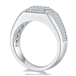 Venta al por mayor 100% joyería de alta calidad por Diamond Pen 18K chapado en oro D Vvs Moissanite 925 anillo de plata esterlina Moissanite - Product Image 3