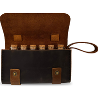 YY Camping Spice Kit Tas Bumbu Kulit, Dompet Bumbu Portabel, Organizer Penyimpanan Bumbu, Tempat Botol Bumbu