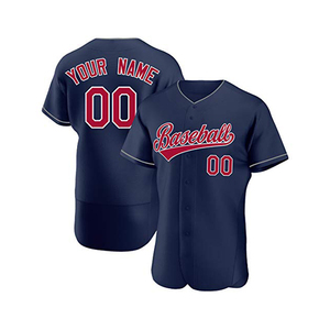 Jersey Baseball Custom Full-Button Stripe Pria, Seragam Baseball Liga Union, Bahan Bernapas 100% Poliester - Product Image 1