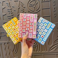 Mini clavier fidget à 26 touches, porte-clés avec touches colorées, poignée perlée, touches à presser, anti-stress, cadeau personnalisé