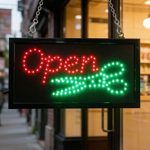 Barbershop <b>open</b> <b>shop</b> entrance <b>sign</b> LED advertising board PVC display board indoor hanging <b>sign</b> LED <b>sign</b> board Lighted <b>sign</b> - Product Image 1