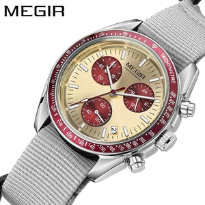 MEGIR 2247G <span class=keywords><strong>Orologio</strong></span> Sportivo da Uomo di Lusso con Cinturino in Nylon, <span class=keywords><strong>Cronografo</strong></span> Impermeabile con Calendario - Product Image 1