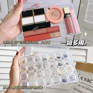 Transparent 28 Grid Jewelry Storage Box Plastic Organizer For Earrings Studs <b>Nail</b> Art Accessories With Clear Lid - Product Image 2