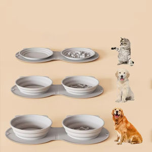 Hot-selling Practical Cheap Wholesale <b>Portable</b> Silicone Slow Feeder Double <b>Bowl</b> Pet <b>Dog</b> Water Bottle Feeder <b>Bowl</b> 2 in 1 - Product Image 3