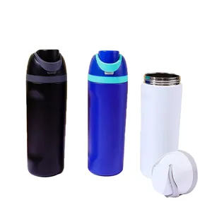Botol air olahraga perjalanan, botol air Tumbler olahraga dinding ganda Stainless Steel 600ML dapat digunakan kembali