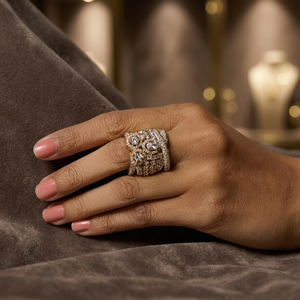 Anillo de Cóctel de Lujo con Forma de Animal para Mujer, Oro Sólido de 18K, Diamantes, Chapado en Oro Rosa, Joyería para Fiesta - Product Image 2