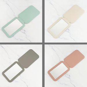 Bán Buôn Mỏng Hình Chữ Nhật Có Thể Gập Lại Nhỏ PU Da Gương Biểu Tượng Dập Nổi Du Lịch Xách Tay Túi Gương Cho Phụ Nữ Make up - Product Image 5