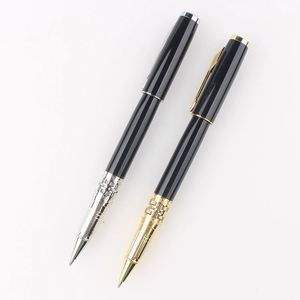Custom Logo Hollow Roller Metal <b>Pen</b> With Black Rose <b>Gold</b> for New Business Gift - Product Image 4
