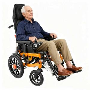 Batteria rimovibile sedia a rotelle per anziani leggera da viaggio motorizzata con schienale alto sedia a rotelle elettrica per disabili - Product Image 1