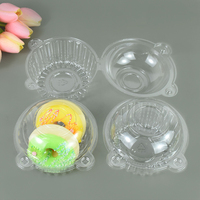 Emballage alimentaire en plastique transparent jetable personnalisé, boîte en plastique pour cupcakes avec couvercle rond