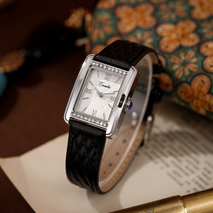 Reloj de Cuarzo Cuadrado con Diseño Romboidal, Minimalista y de Lujo Ligero, con Correa de Cuero Genuino, Elegante y Exclusivo para el Uso Diario de Mujeres - Product Image 3
