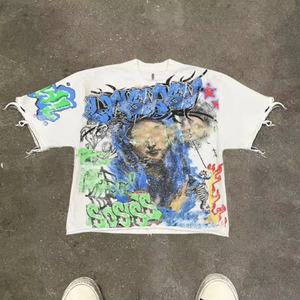 เสื้อยืดสตรีทแวร์ พิมพ์ลาย DTG แบบกำหนดเอง ทรงครอป ผู้ชาย ผ้าคอตตอน 300 แกรม ทรงโอเวอร์ไซส์ คอกลม แขนยาว ทรงบ็อกซี่ ลายกราฟิก - Product Image 3