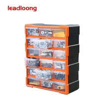 LEADLOONG Organisateur de boîtes à outils en plastique à 18 grilles pour le stockage de petites pièces dans le salon, le garage et les outils.