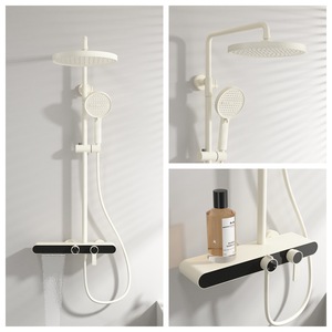 Set Doccia in Rame per Hotel e Uso Domestico, Anti-calcare, <span class=keywords><strong>a</strong></span> <span class=keywords><strong>Risparmio</strong></span> <span class=keywords><strong>Idrico</strong></span>, Doccia di Alta Gamma con Pulsante, Design Minimalista - Product Image 4