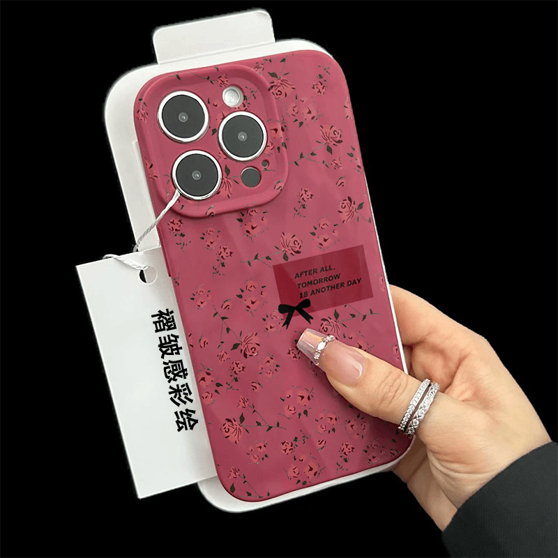 Matte Wrinkle Texture - Burgundy - Rose