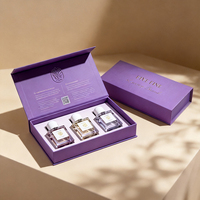 Coffret Cadeau de Parfum Arabe de Luxe Doré de Dubaï - Boîte Rigide Écologique avec Fermeture Magnétique - Boîte de Parfum de Dubaï